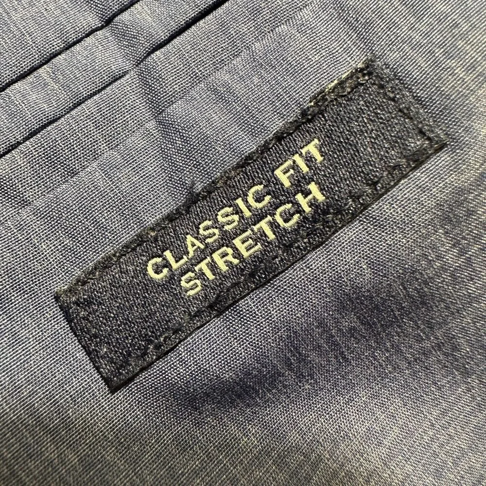 JOSEPH ABBOUD 46R Navy Plaid Mens Blazer Sport Coat Suit Jacket Classic fit